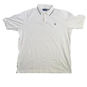 RALPH LAUREN Men's Polo Golf Dri-FIt White Polo Shirt